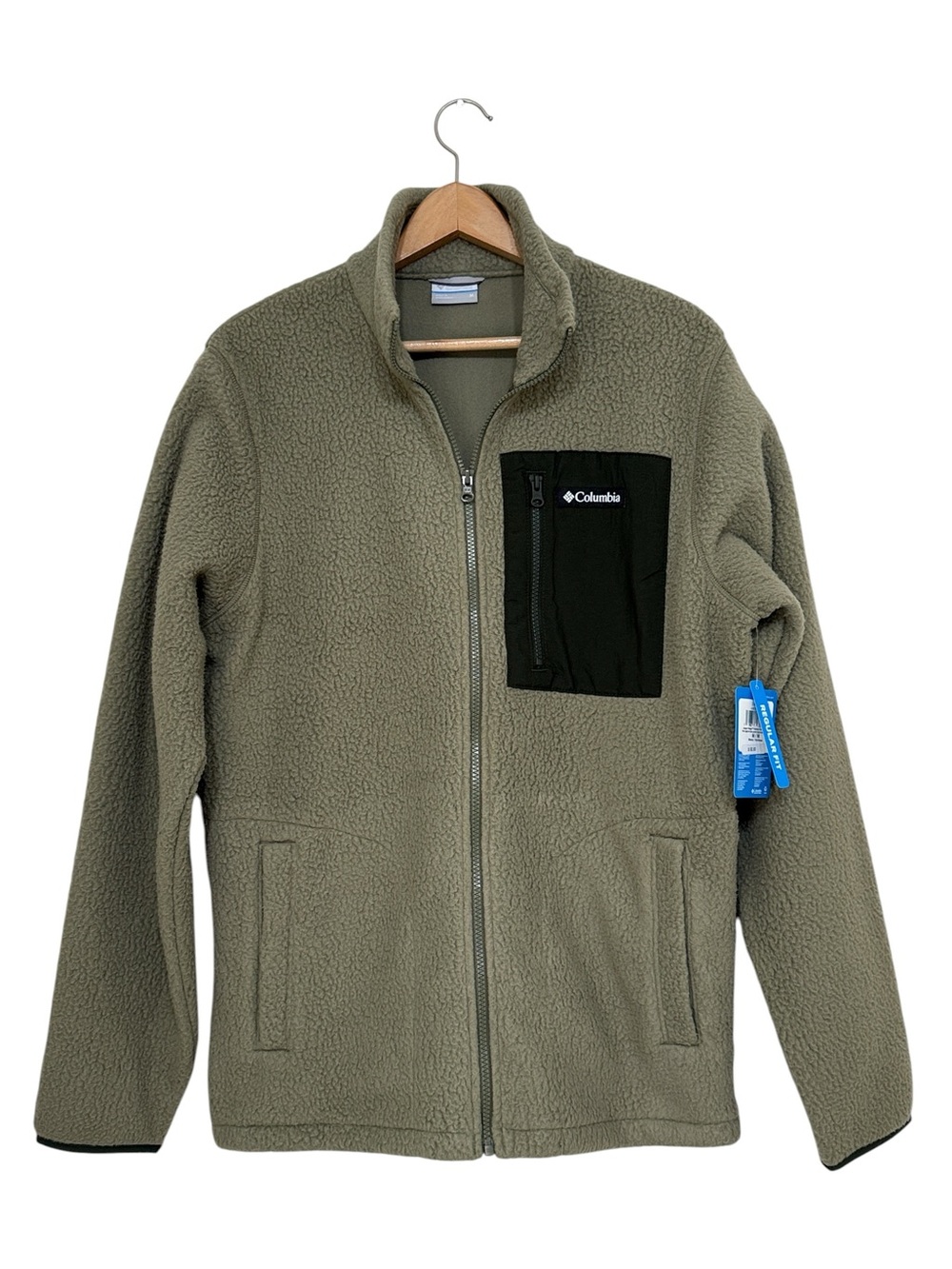 Columbia Full Zip Fleece Jacket Men’s Medium Green NWT